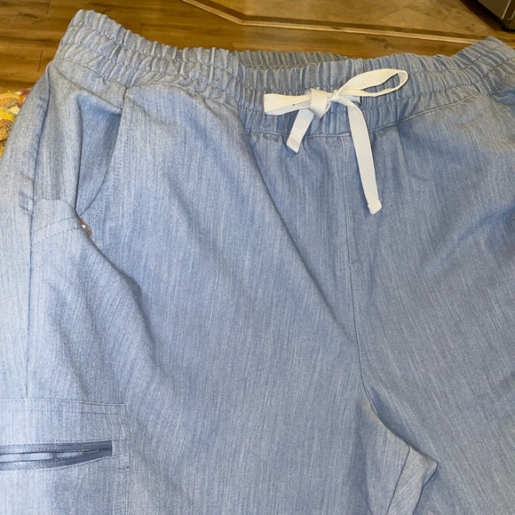FIGS LIMITED EDITION HEATHER INDIGO HIGH WAISTED ZAMORA JOGGERS XL - Picture 7 of 9